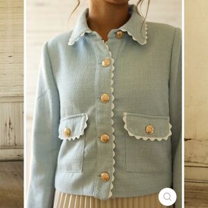 NWOT Light Blue Blazer with Gold Buttons